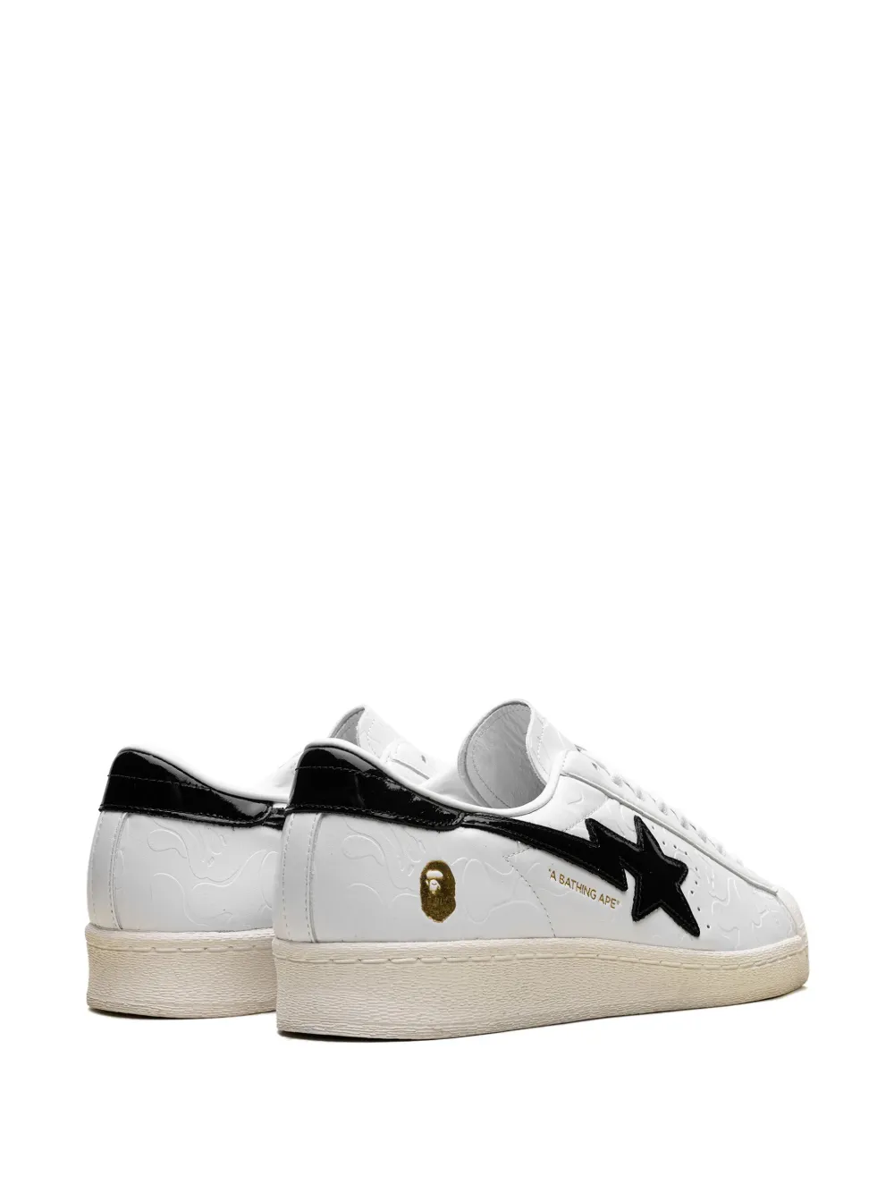 Кроссовки Superstar Vintage White Black из коллаборации с A Bathing Ape Adidas, белый — фото 3