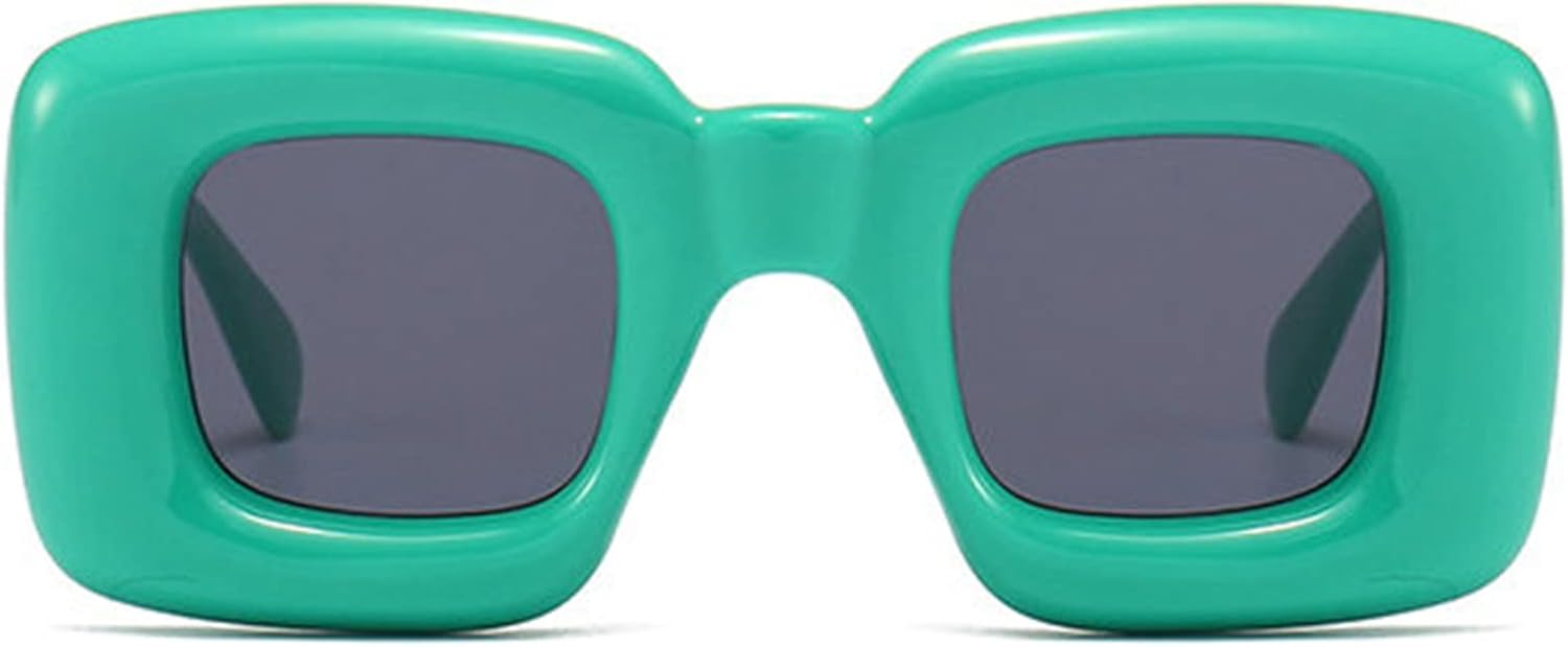

Солнцезащитные очки COTIA Retro Square Candy Color для женщин, модные в стиле панк и хип-хоп, прямоугольные, с защитой от УФ-излучения UV400, для мужчин, уникальные, Green