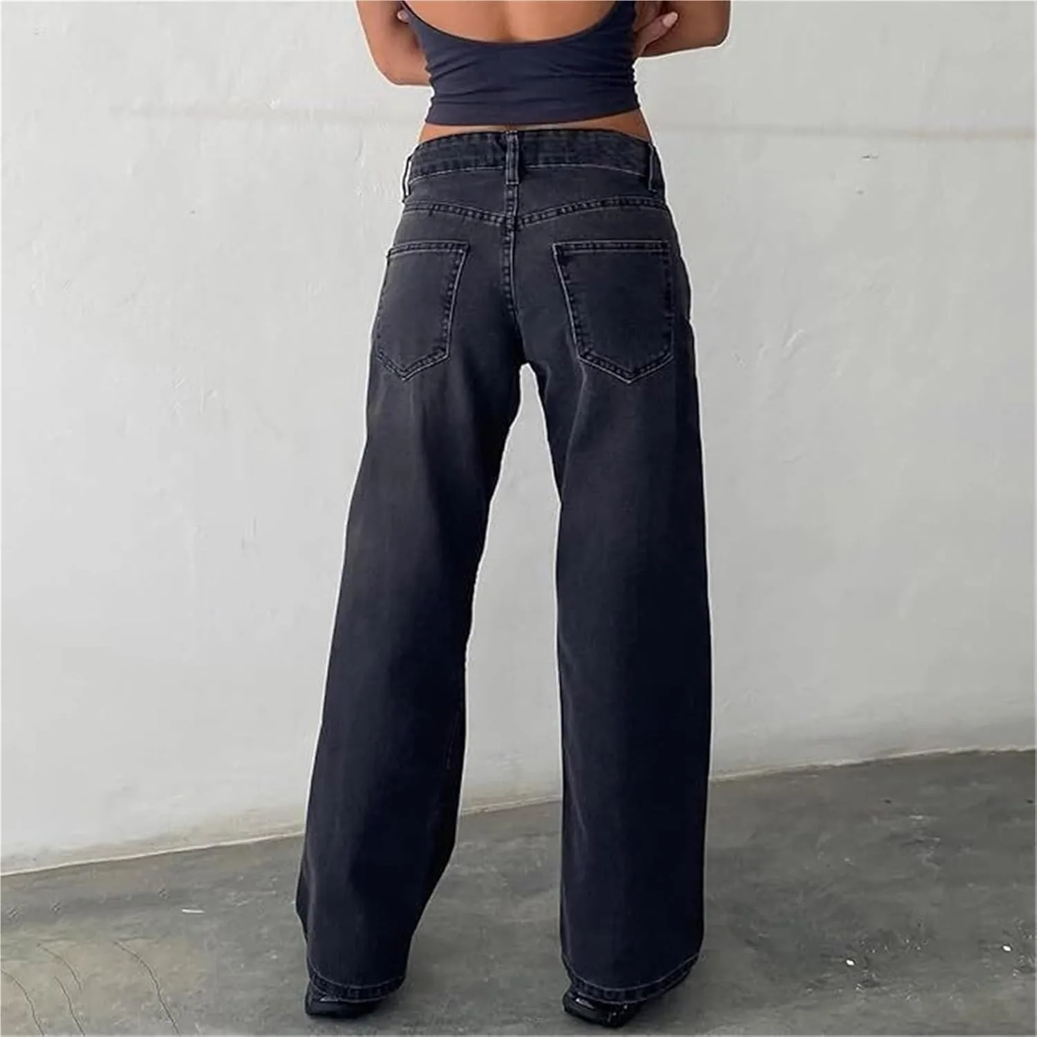 Женские джинсы 2025 Low Rise Baggy Boyfriend Loose Fit Straight Wide Leg — фото 2