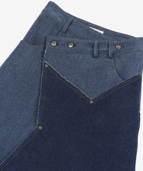 Женская юбка PROBLEMALLWAYS Mixed Denim Wrap Skirt — фото 3