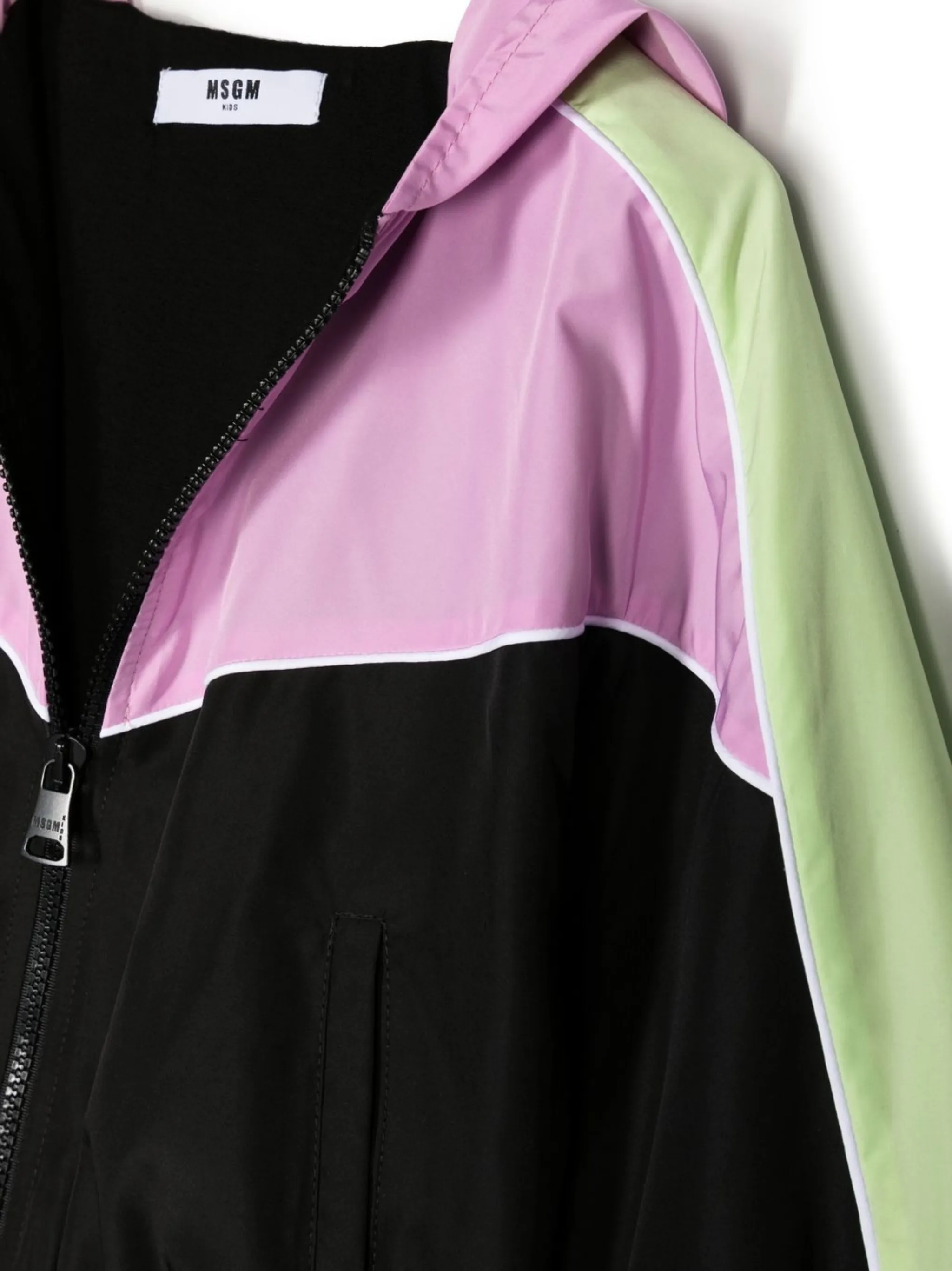 Бомбер на молнии с капюшоном Msgm Kids, фиолетовый — фото 3