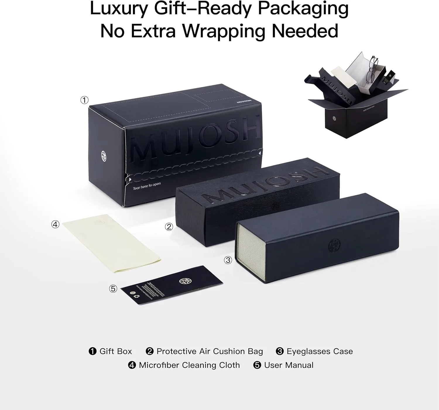 

Модные квадратные бирюзовые солнцезащитные очки MUJOSH Master's Collection для женщин и мужчин, эксклюзивный бренд очков EssilorLuxottica, Obsidian Black