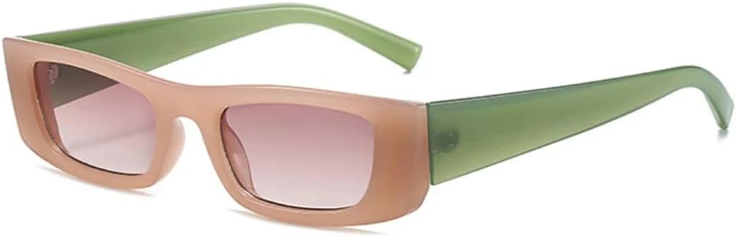 

Ретро маленькие прямоугольные солнцезащитные очки-гелевые очка для женщин, градиентные оттенки, защита от УФ-излучения UV400, модные сине-желтые UUPTTPL, Jelly Tea Green Tea