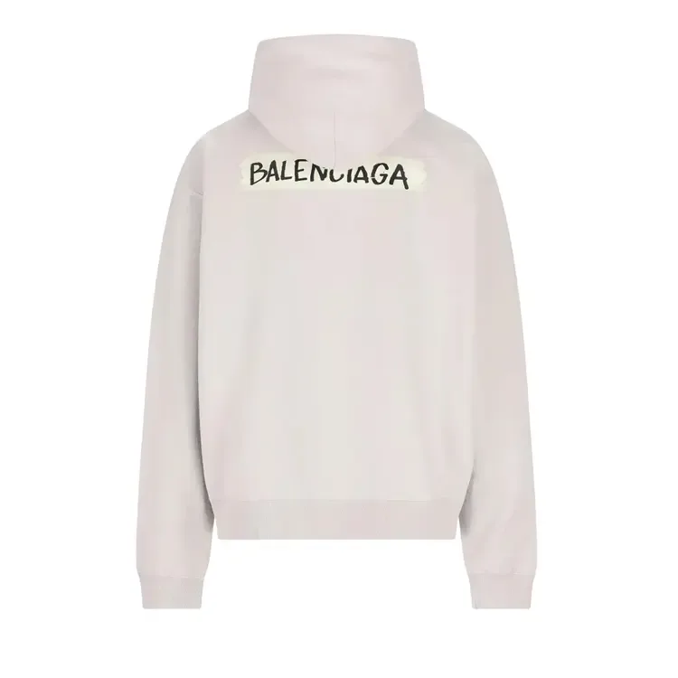 Худи Balenciaga на молнии, цвет «грязно-белый» — фото 2