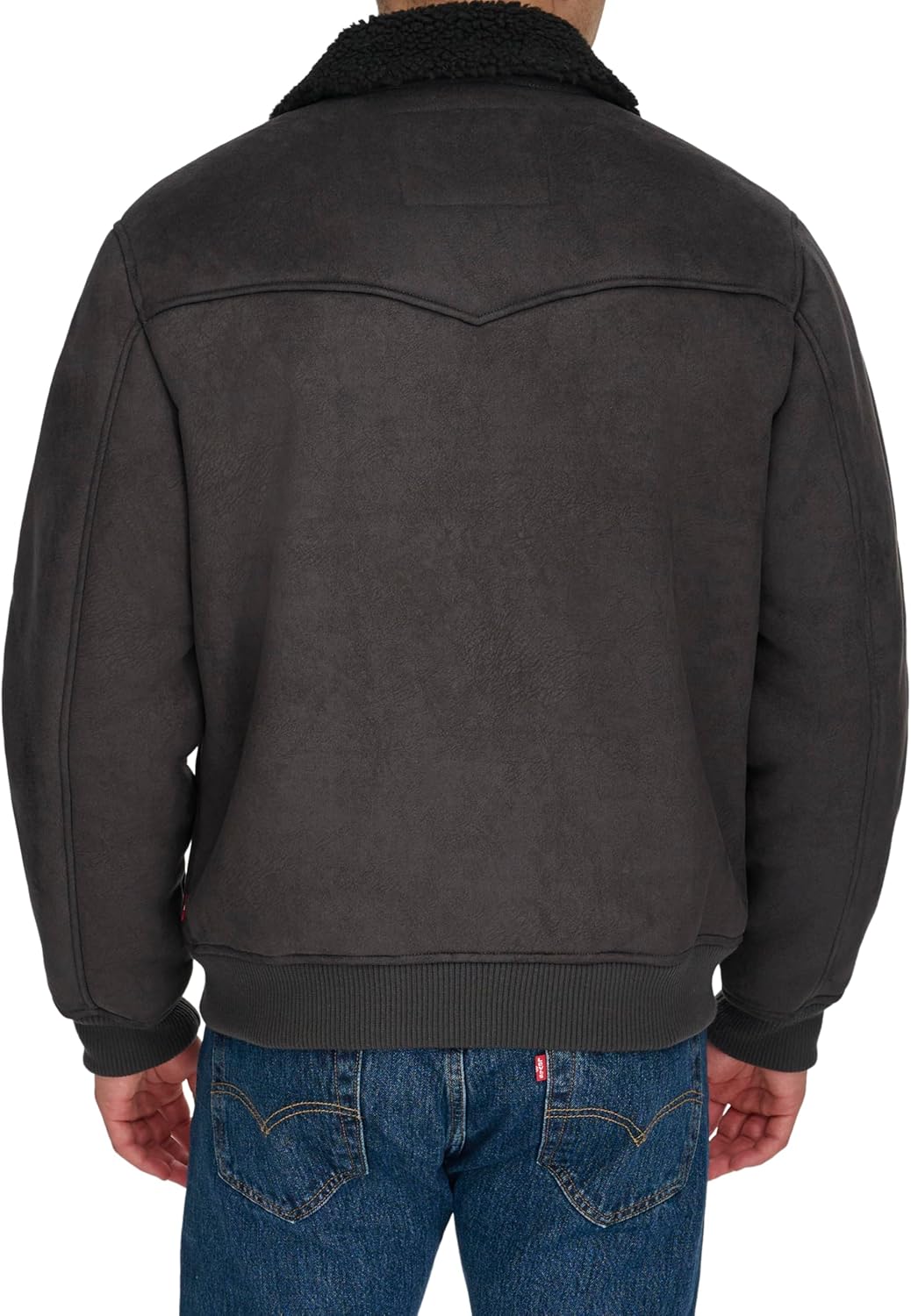 Мужская куртка-бомбер Levi's из искусственной овчины в стиле вестерн, Black — фото 4