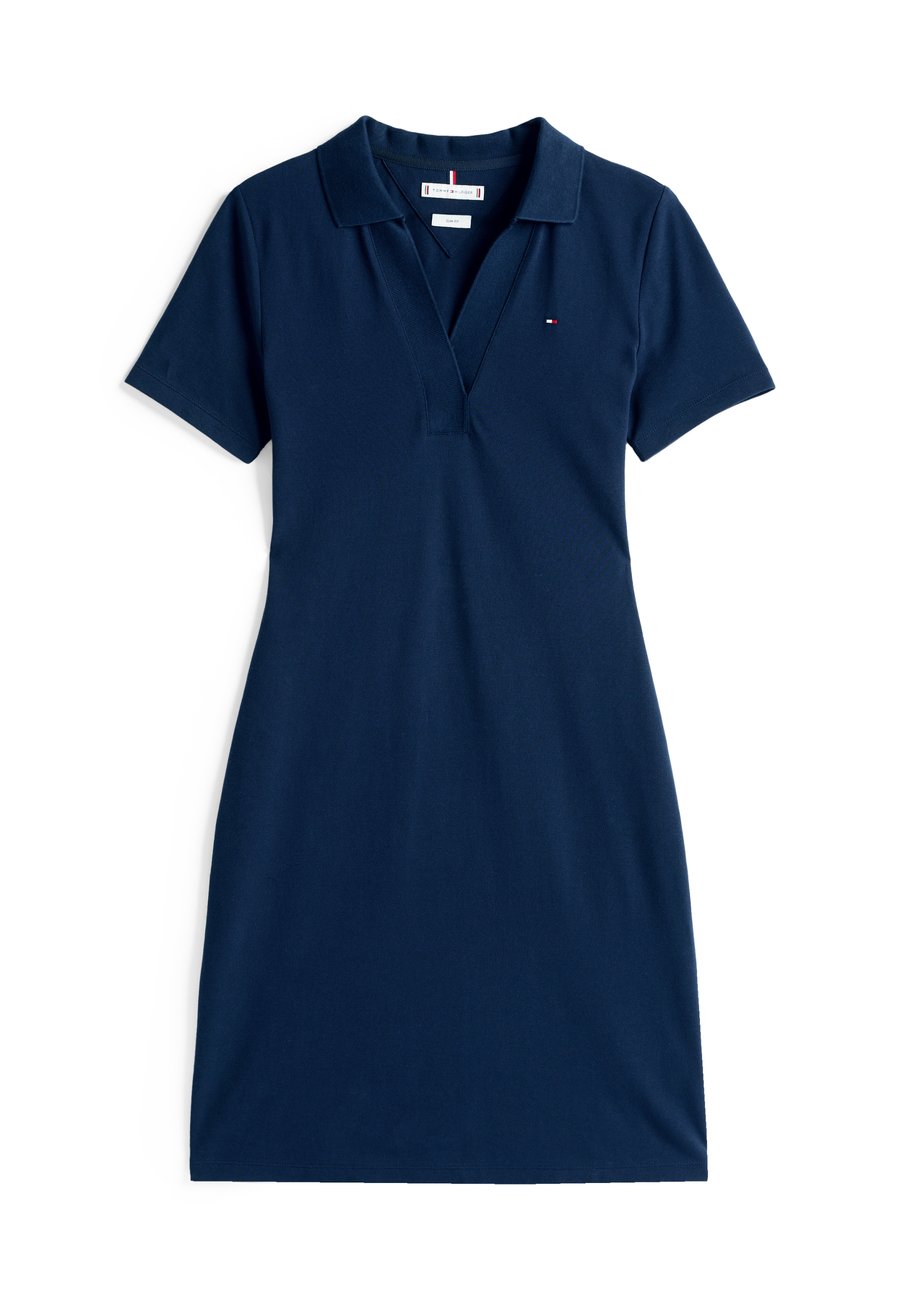 Платье Tommy Hilfiger SLIM OPEN DRESS, Dark Night Navy/Dark Blue — фото 4