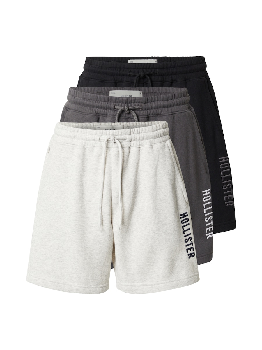 

Обычные брюки HOLLISTER, светло-серый/темно-серый/черный