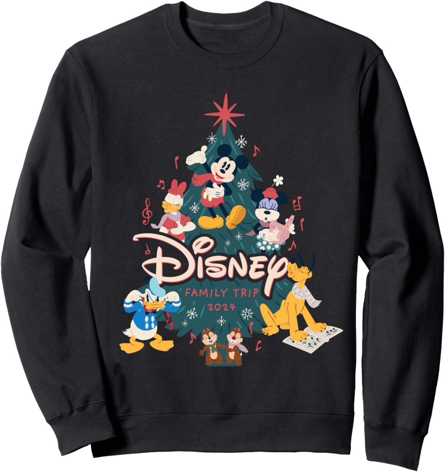 

Толстовка Disney Mickey & Friends Christmas Holiday Family Travel 2024, черная