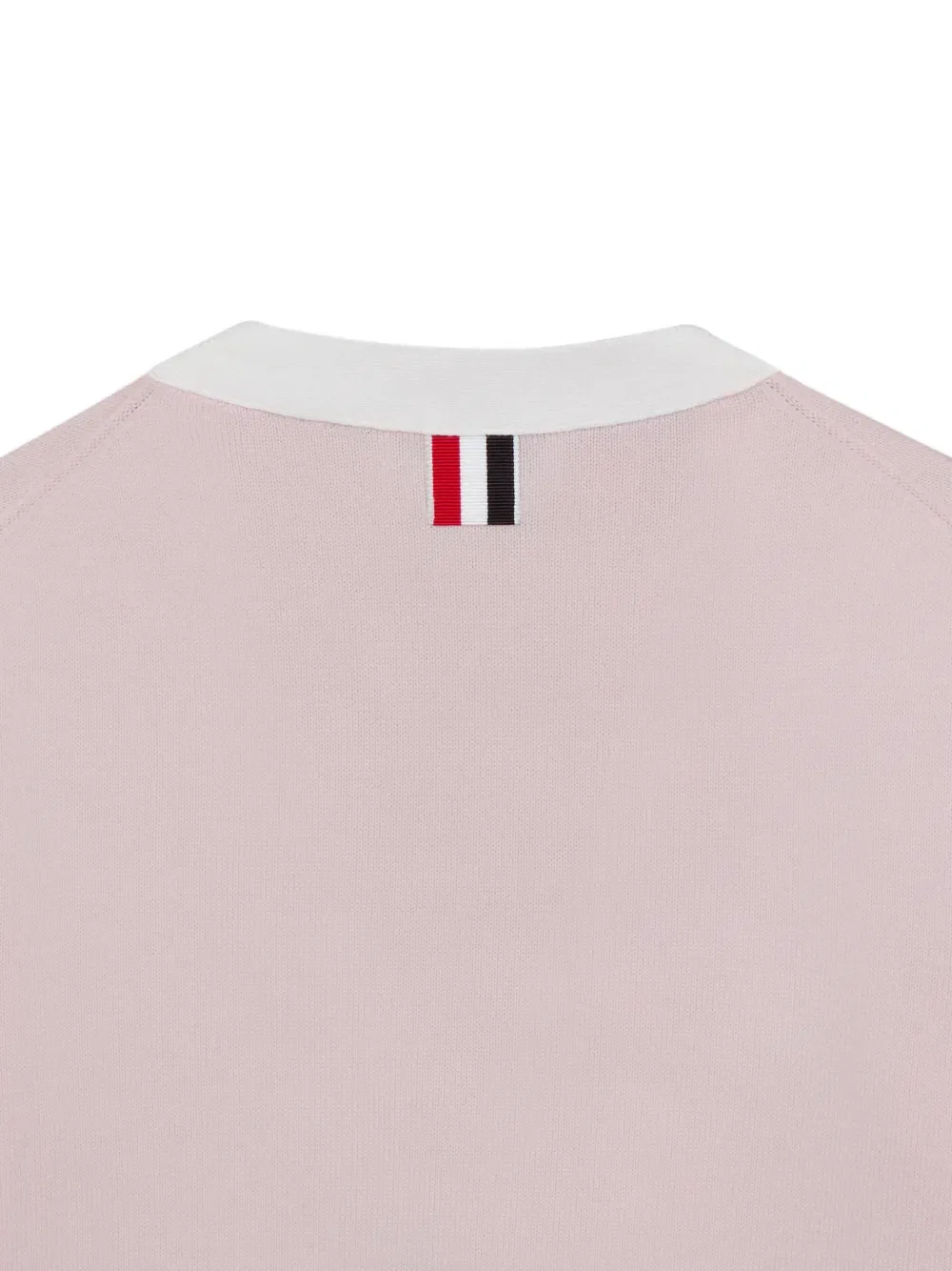 Кардиган в полоску с V-образным вырезом Thom Browne Kids, розовый — фото 4