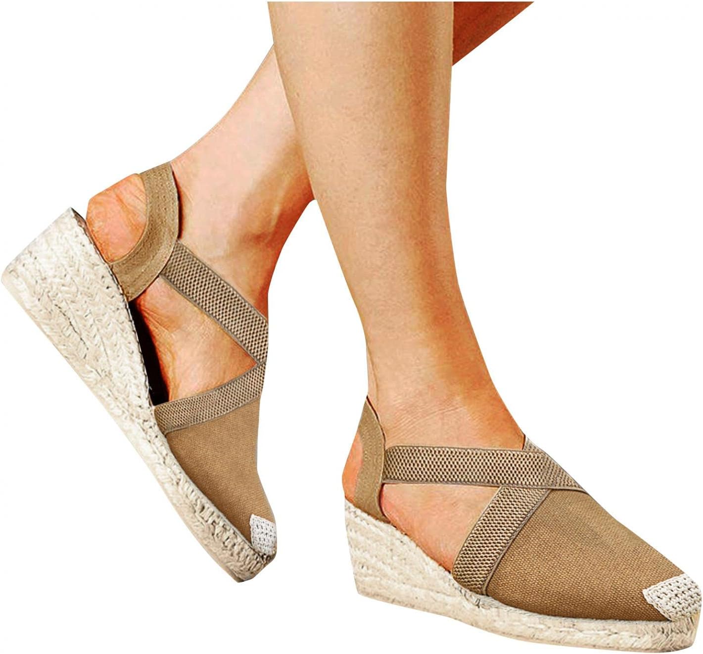 

Женские эспадрильи-балетки на танкетке Hbeylia с закрытым носком, перекрестной лямкой на щиколотке, слингбек, массивный каблук, модные повседневные туфли, сандалии, лоферы на осень и лето для прогулок, коричневый