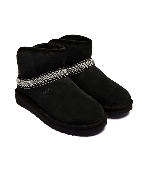 Кожаные зимние ботинки с классическим мини-полумесяцем Ugg, черный — фото 3