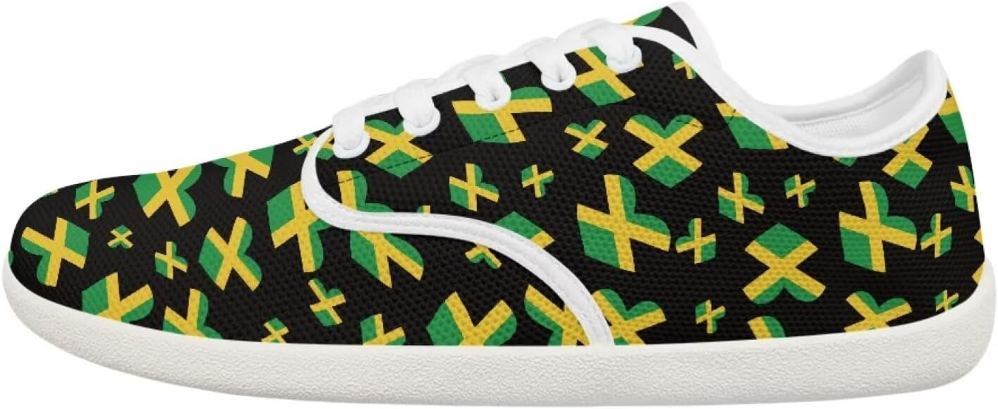 

Женские и подростковые кроссовки Forchrinse с декоративной бабочкой, широкие, для бега и тенниса, с нулевым перепадом, модные кроссовки с мягкой подошвой, Jamaican Flag