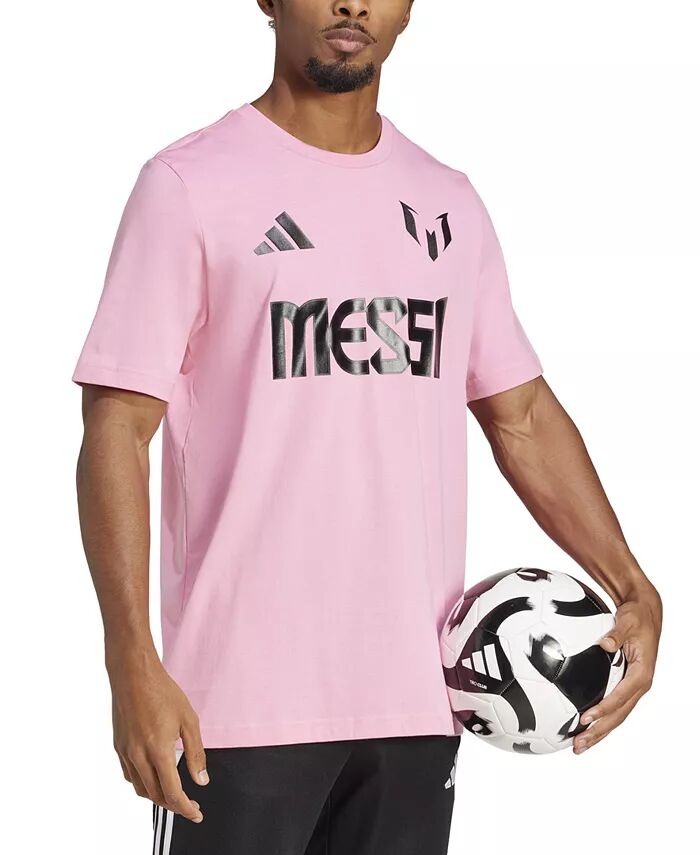 

Мужская футболка Messi Standard-Fit с графическим принтом adidas, розовый