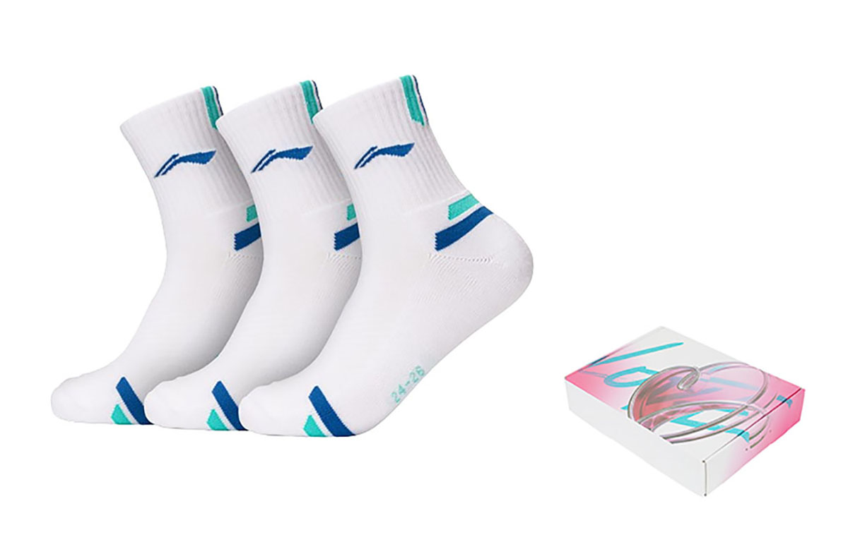 

LINING Носки до середины икры унисекс 3 пары white blue