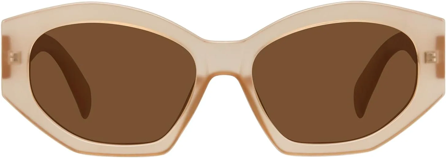 

Шестиугольные поляризованные солнцезащитные очки для женщин и мужчин в стиле ретро, ​​модные дизайнерские солнцезащитные очки FZN815 Fozono, Light Tea/Brown