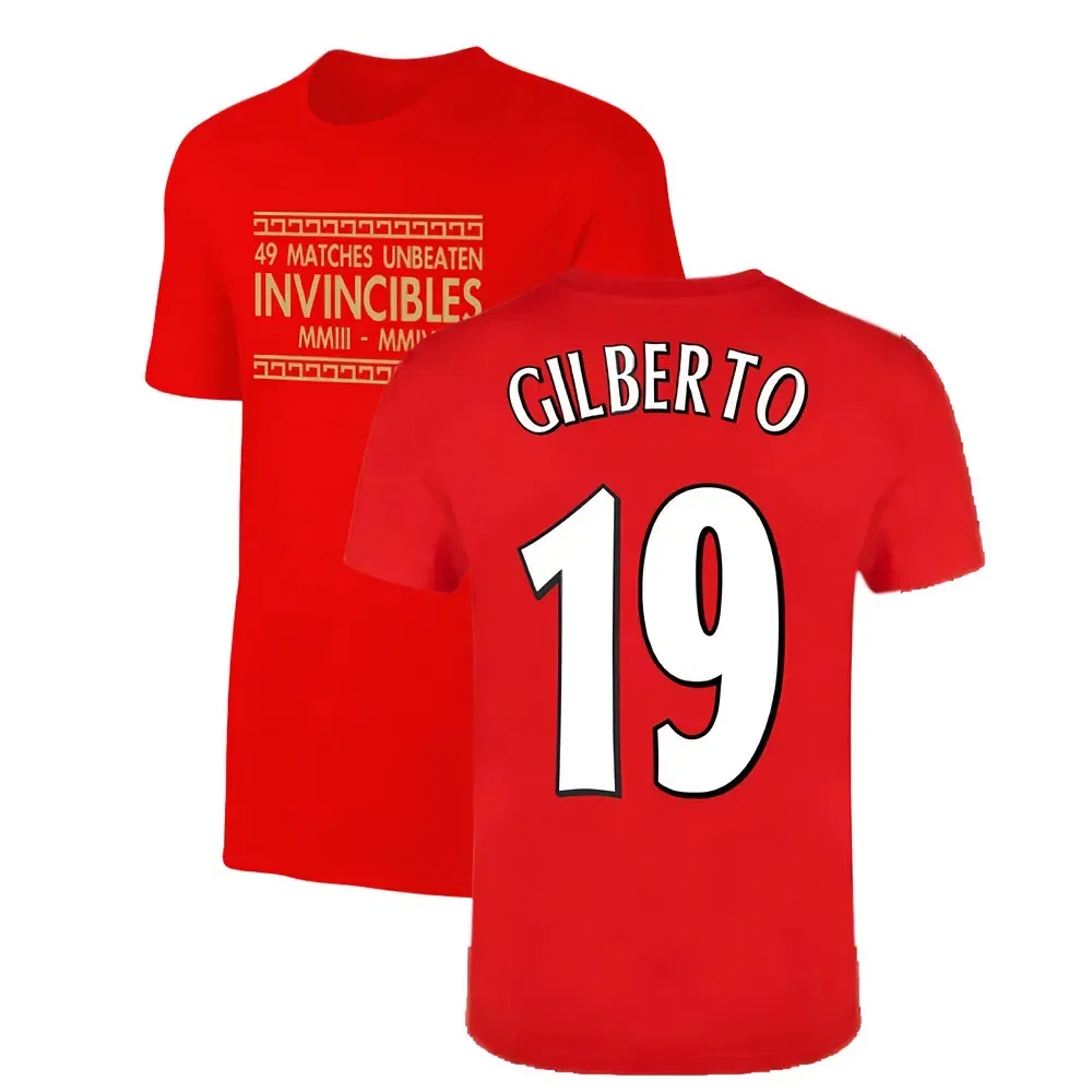 Футболка детская Invincibles 49 Unbeaten Gilberto 19 Arsenal Fc, красный