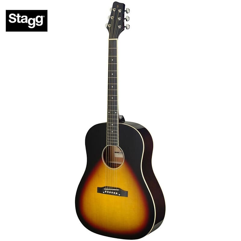 

Акустическая гитара Stagg SA35 DS-VS LH Dreadnought Basswood Top Slope Shoulder 6-String Acoustic Guitar For Left Handed