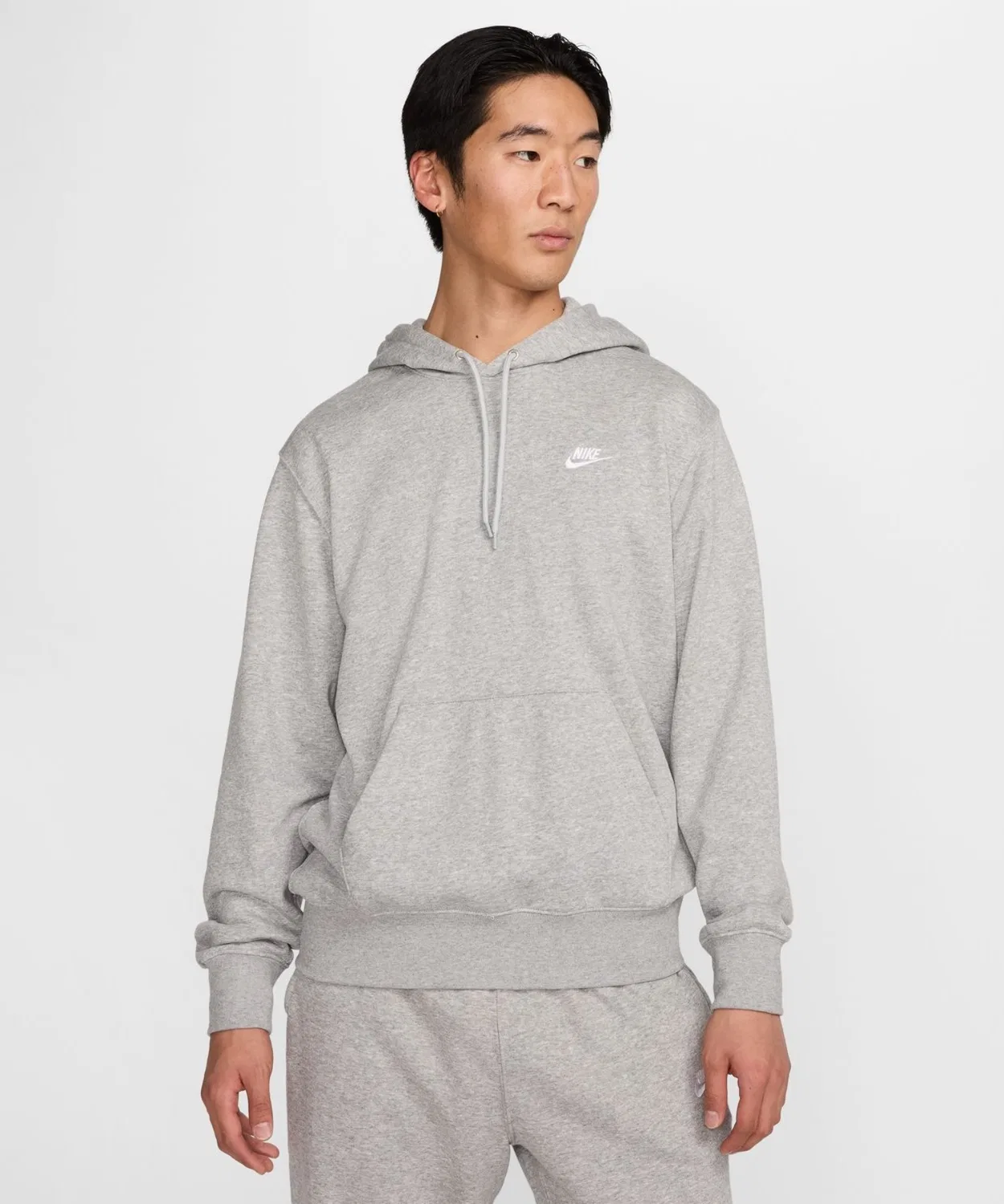 Толстовка Nike Club FT пуловер с капюшоном серая