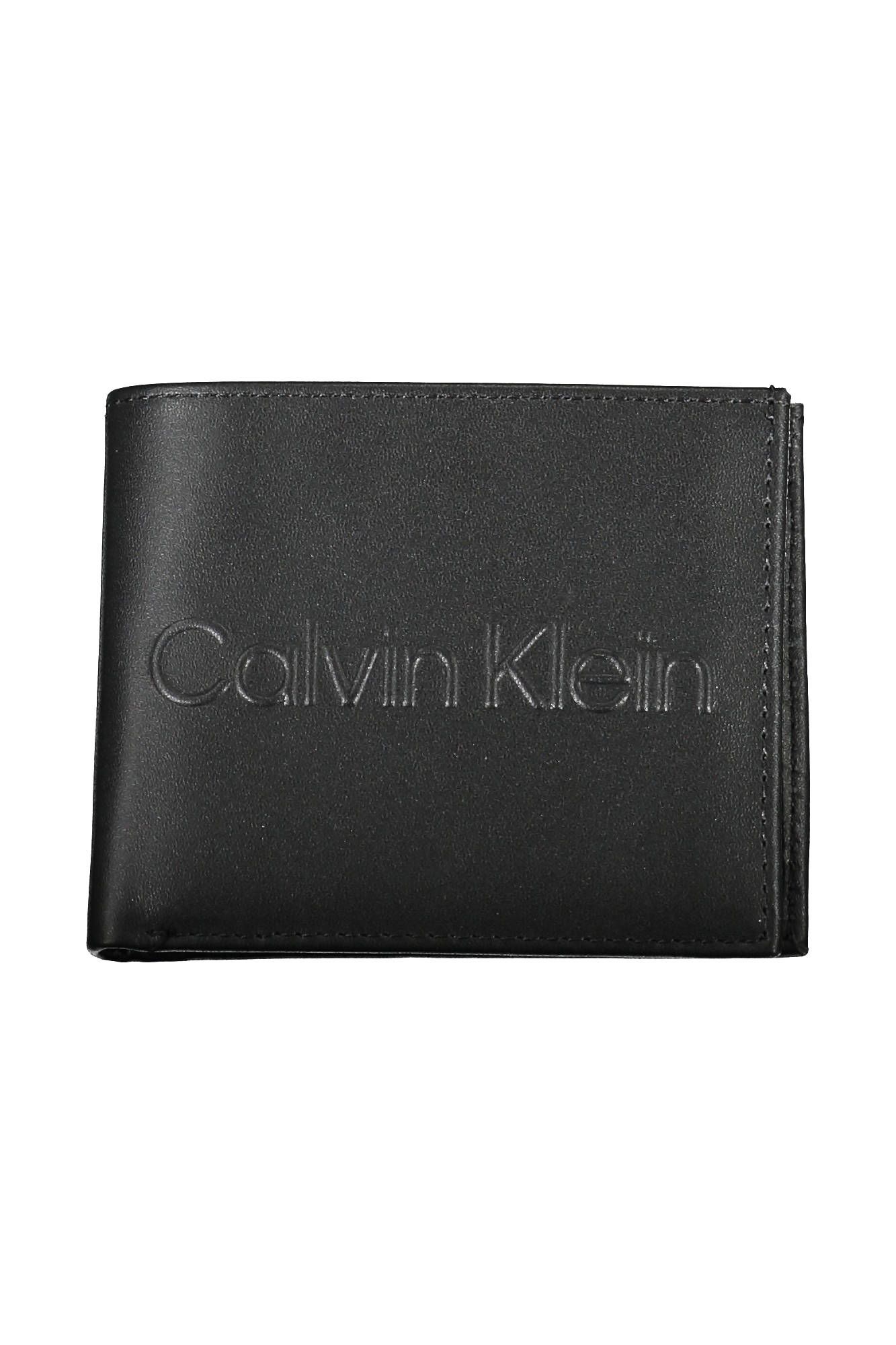 

Черный полиуретановый мужской кошелек Calvin Klein