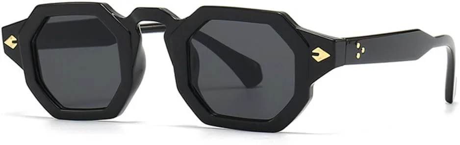 

Ретро-солнцезащитные очки Polygon для женщин с заклепками, градиентные линзы, защита от УФ-излучения UV400; мужские солнцезащитные очки в стиле панк HDUBFY, 1