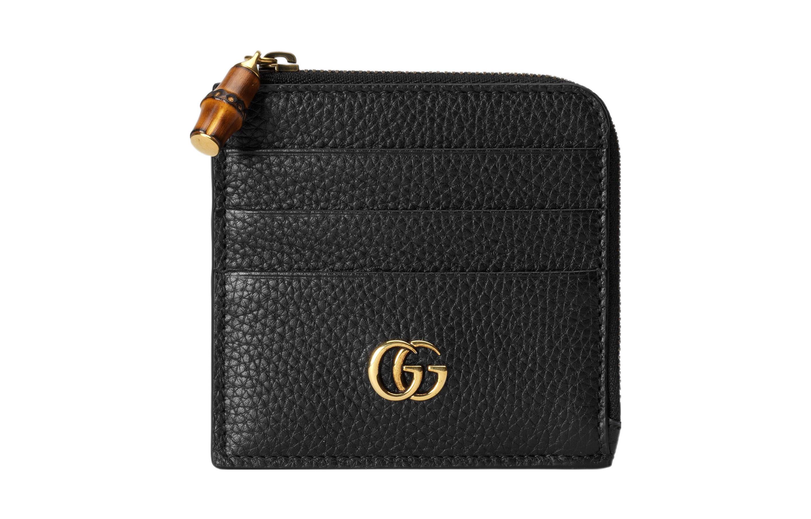 

GUCCI Кожаный кардхолдер женский черный