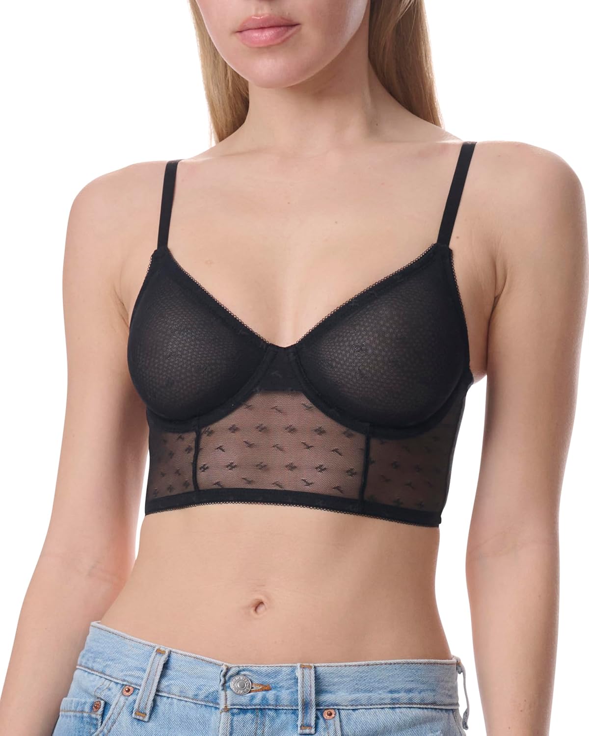 

Женский бюстгальтер-бюстье Tommy Hilfiger без подкладки на косточках, Black