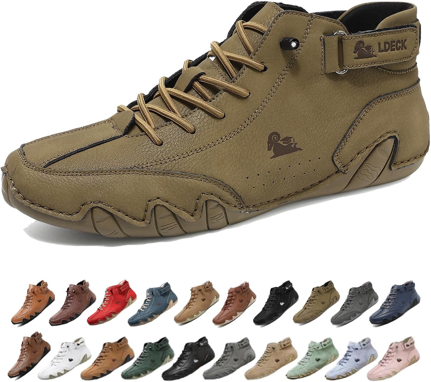 

Мужские водонепроницаемые дышащие высокие ботинки-чукка ручной работы, нескользящие, для походов, вождения, кемпинга, легкие босоножки на все сезоны Generic, коричневый