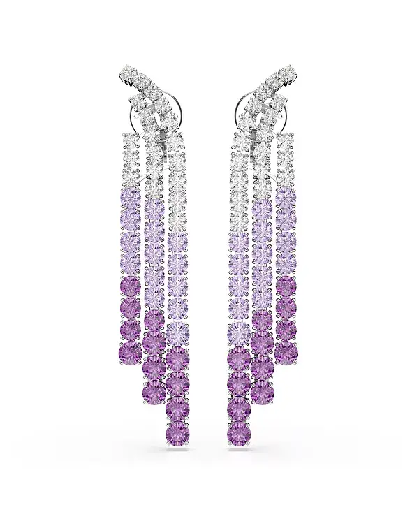 

Серьги-Клипсы Matrix с родиевым покрытием Swarovski, purple