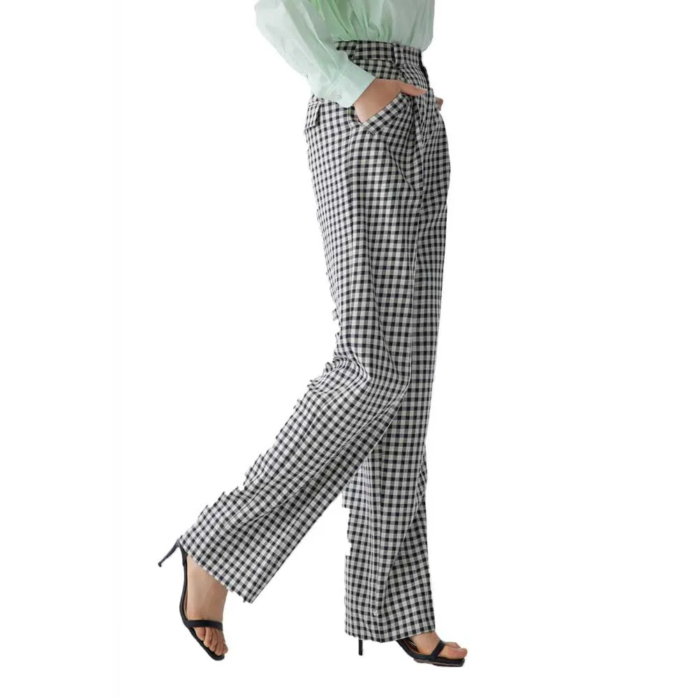 

Брюки Lily Plaid Shimmer Wide Leg, серый