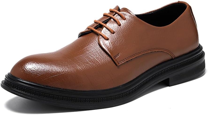 

Мужские классические формальные туфли Удобные деловые туфли для костюма для вечера, униформы, свадьбы и работы Kyoescai, коричневый