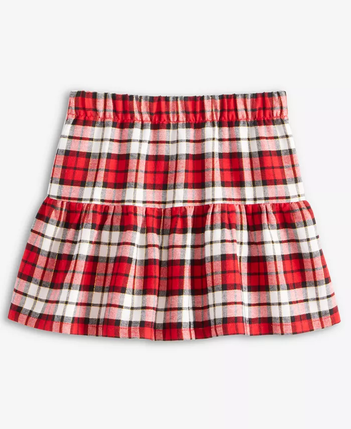 

Девочки Toddler 2T-4T Metallic Plaid Skirt Epic Threads, красный
