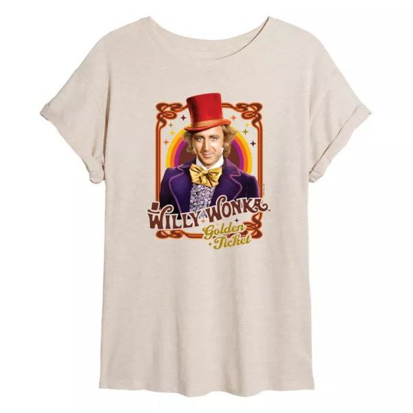 

Футболка Juniors Willy Wonka Frame большого размера Licensed Character, бежевый