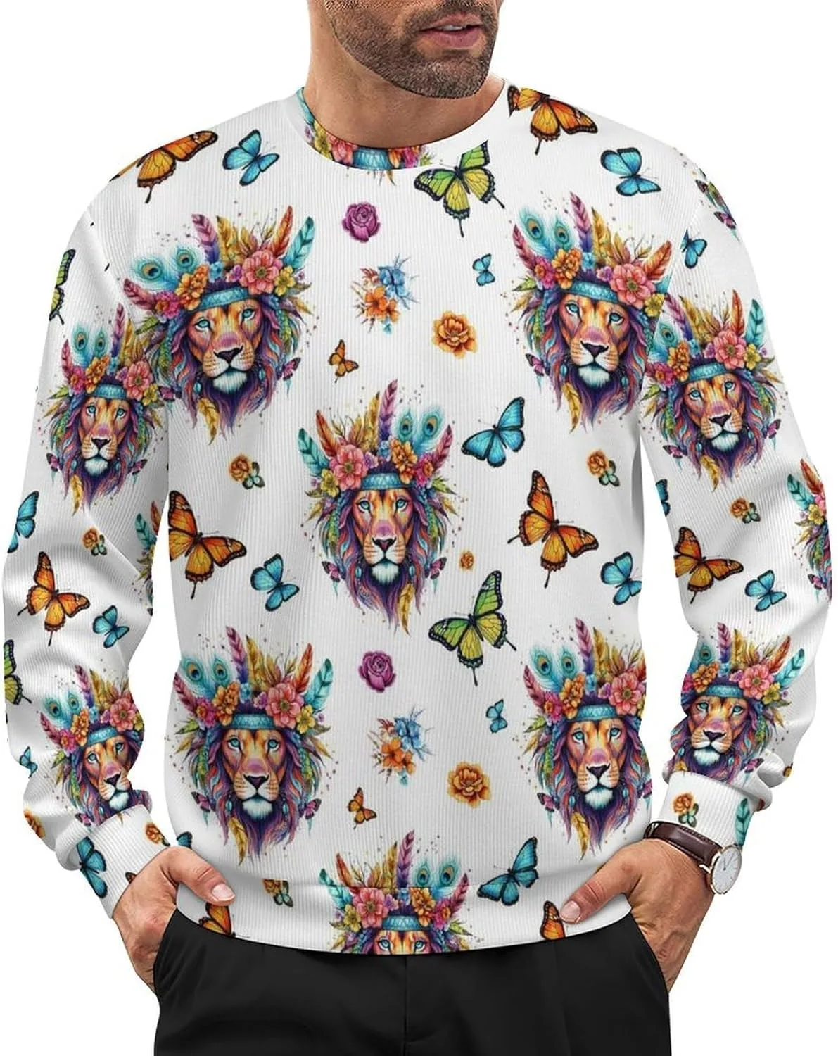 

Мужской свитер с круглым вырезом, мягкий, с длинными рукавами SEBNATAL