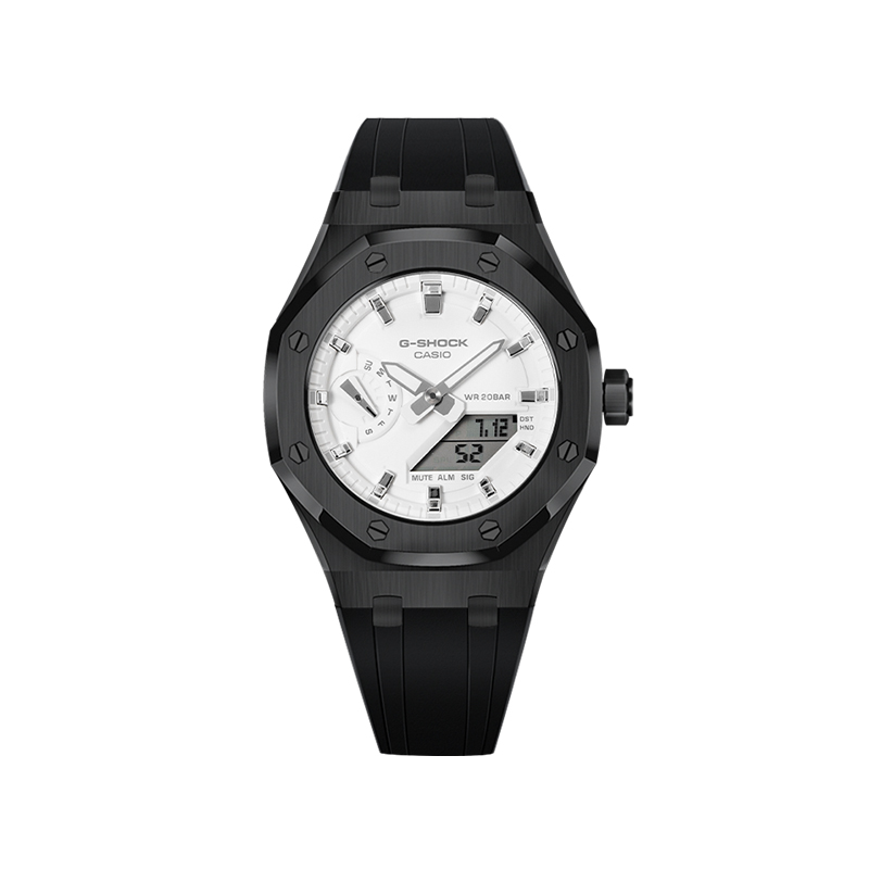 

CASIO Часы Retrofit Series Quartz Movement Fluoroelastomer Strap Watch Unisex White Dial, Panda