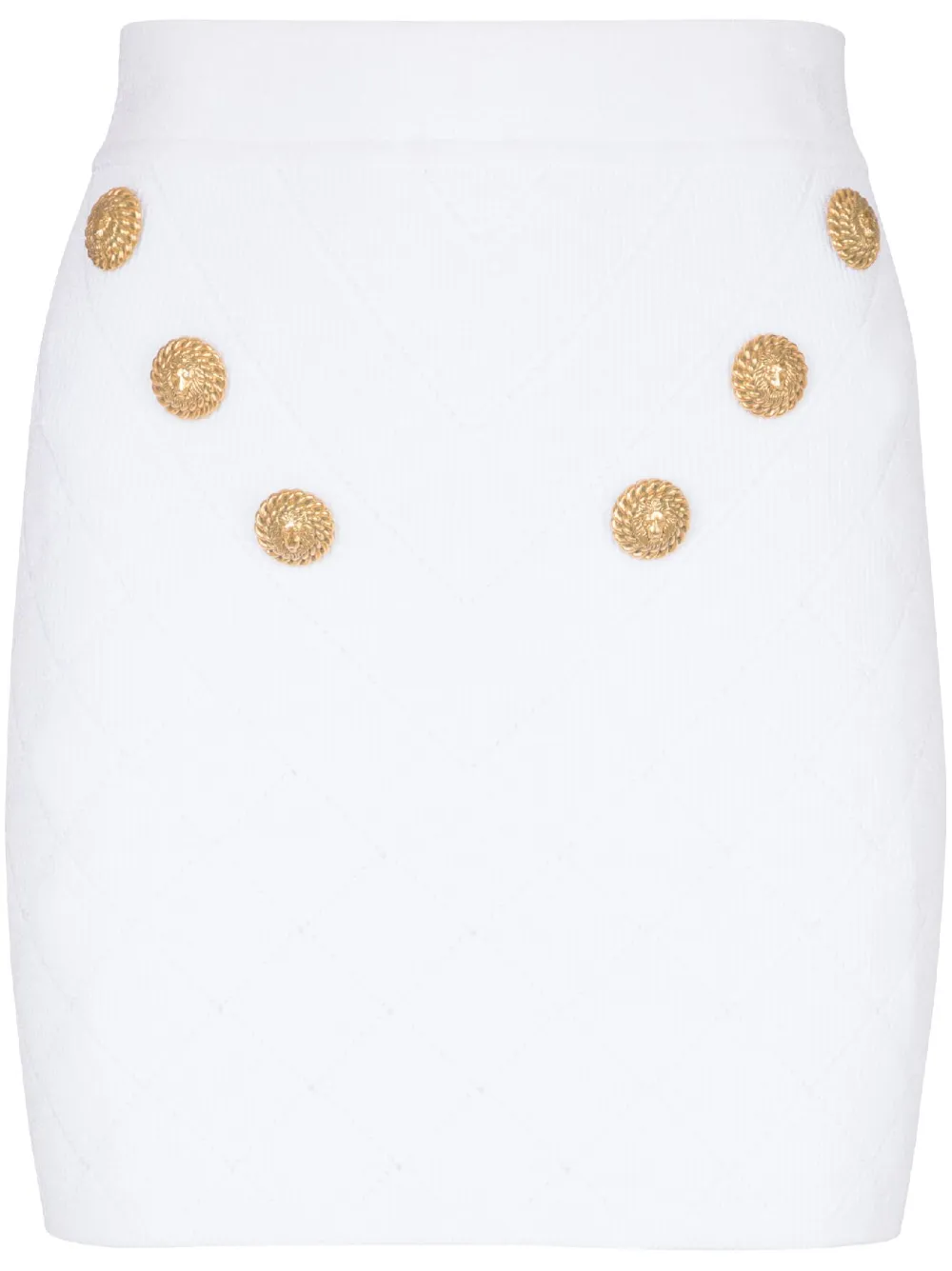 

Мини-юбка 6-Button тонкой вязки BALMAIN, белый