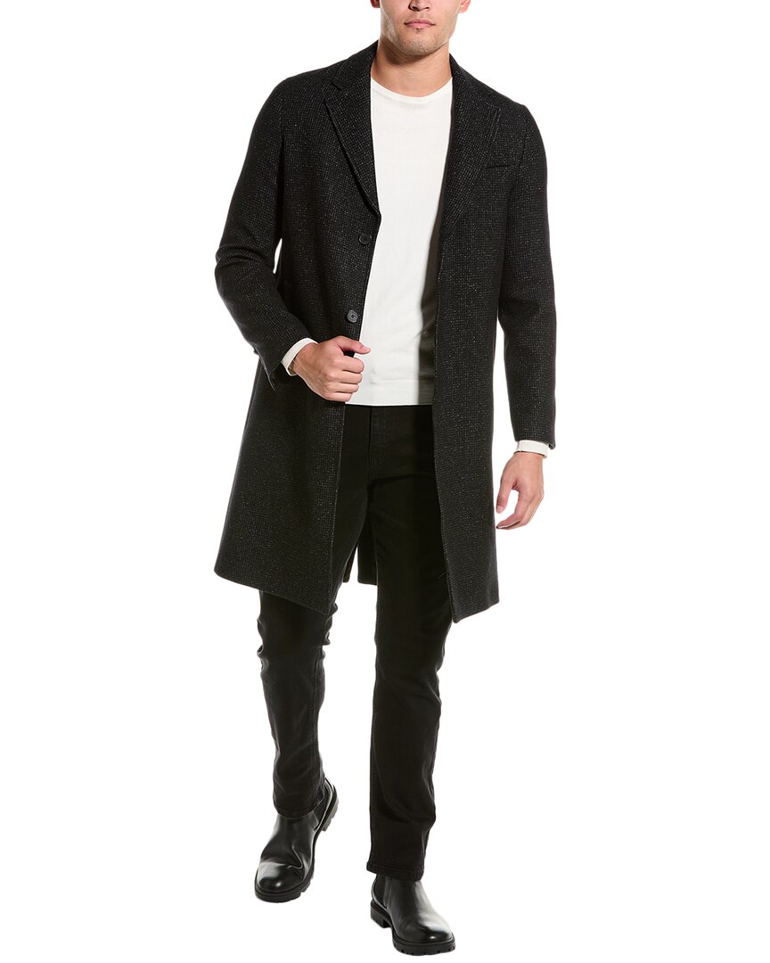 

Пальто Kooples из шерсти с кожаной отделкой The Kooples, черный