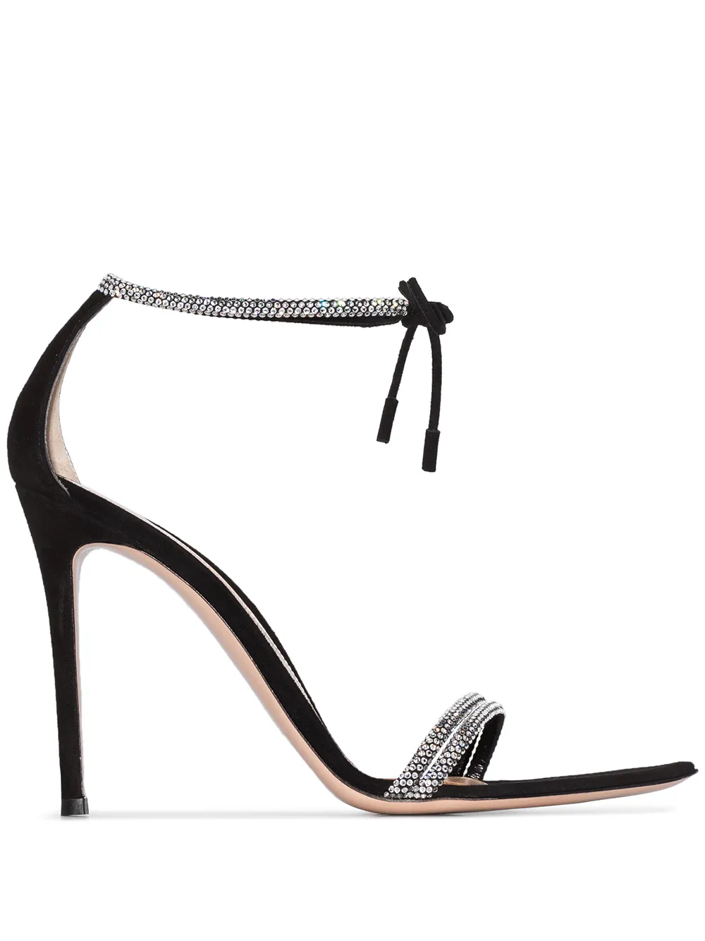Босоножки с кристаллами Gianvito Rossi, черный
