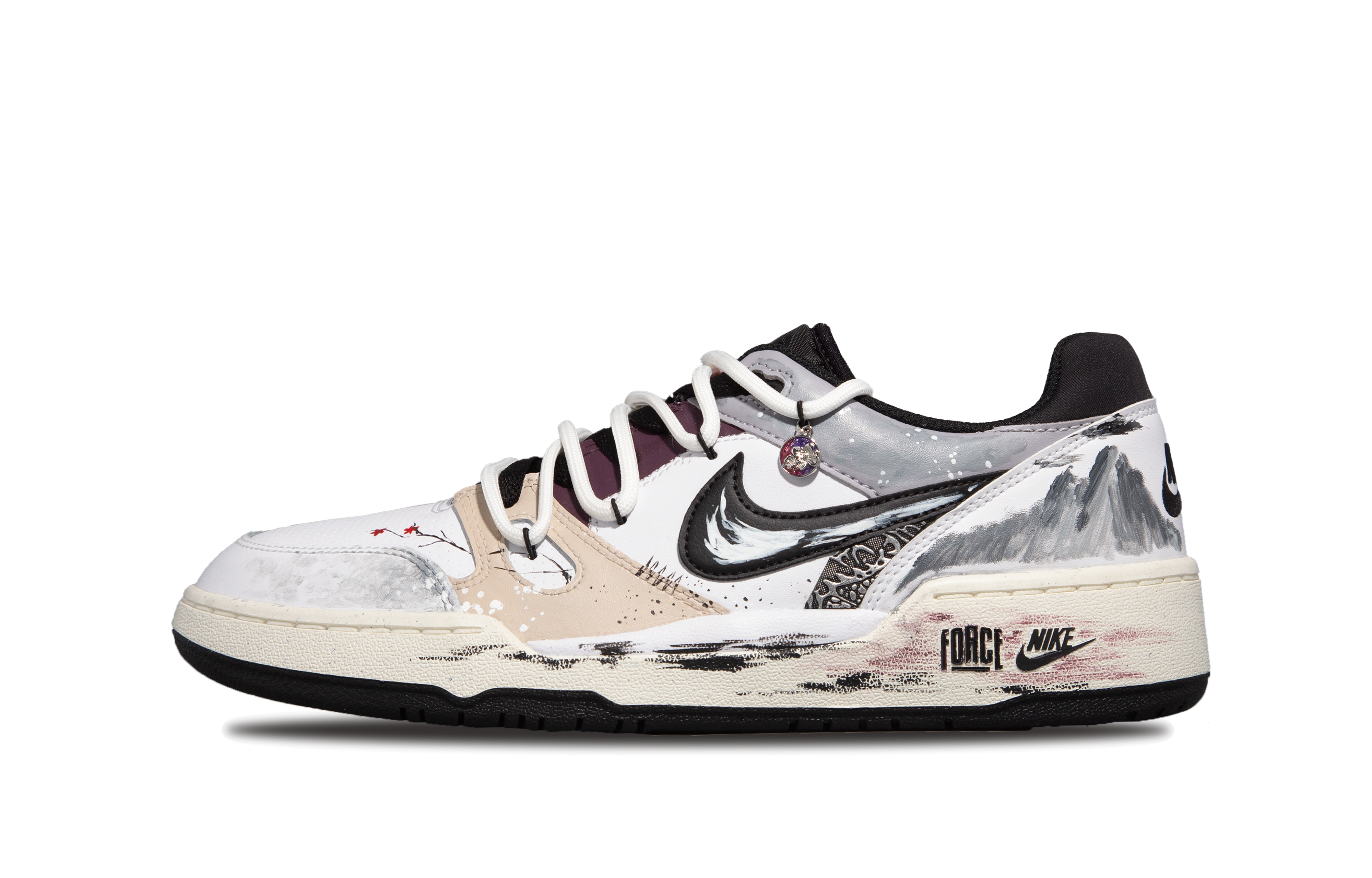 

Nike Кроссовки для скейтбординга Full Force, низкие, мужские, белые, серые