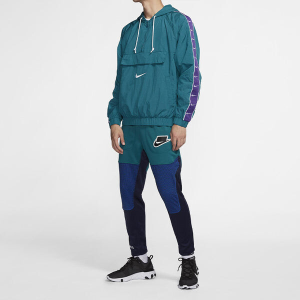Куртка Nike AS Men's Nike Sportswear SWOOSH JKT Jacket WVN 'Geode Teal/White/Court Purple/White', синий — фото 3