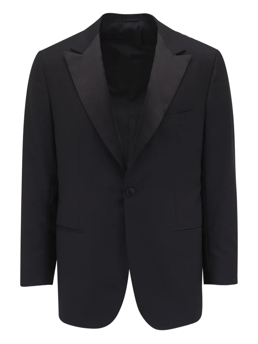 

Пиджак с атласной окантовкой Kiton, черный