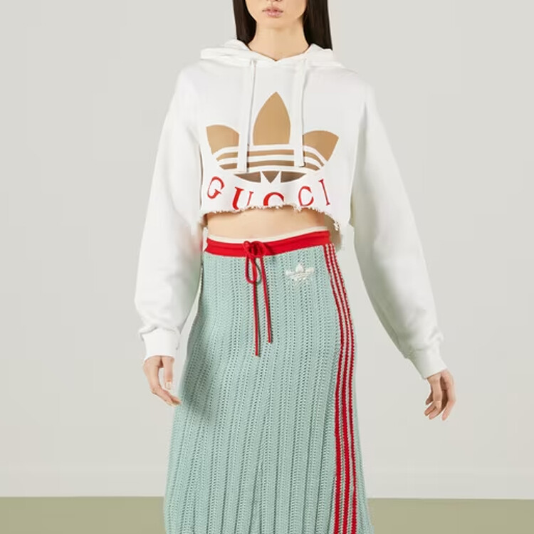 Толстовка женская Adidas x Gucci Коллаборация, Спортивно-роскошный стиль, Универсальный дизайн — фото 3