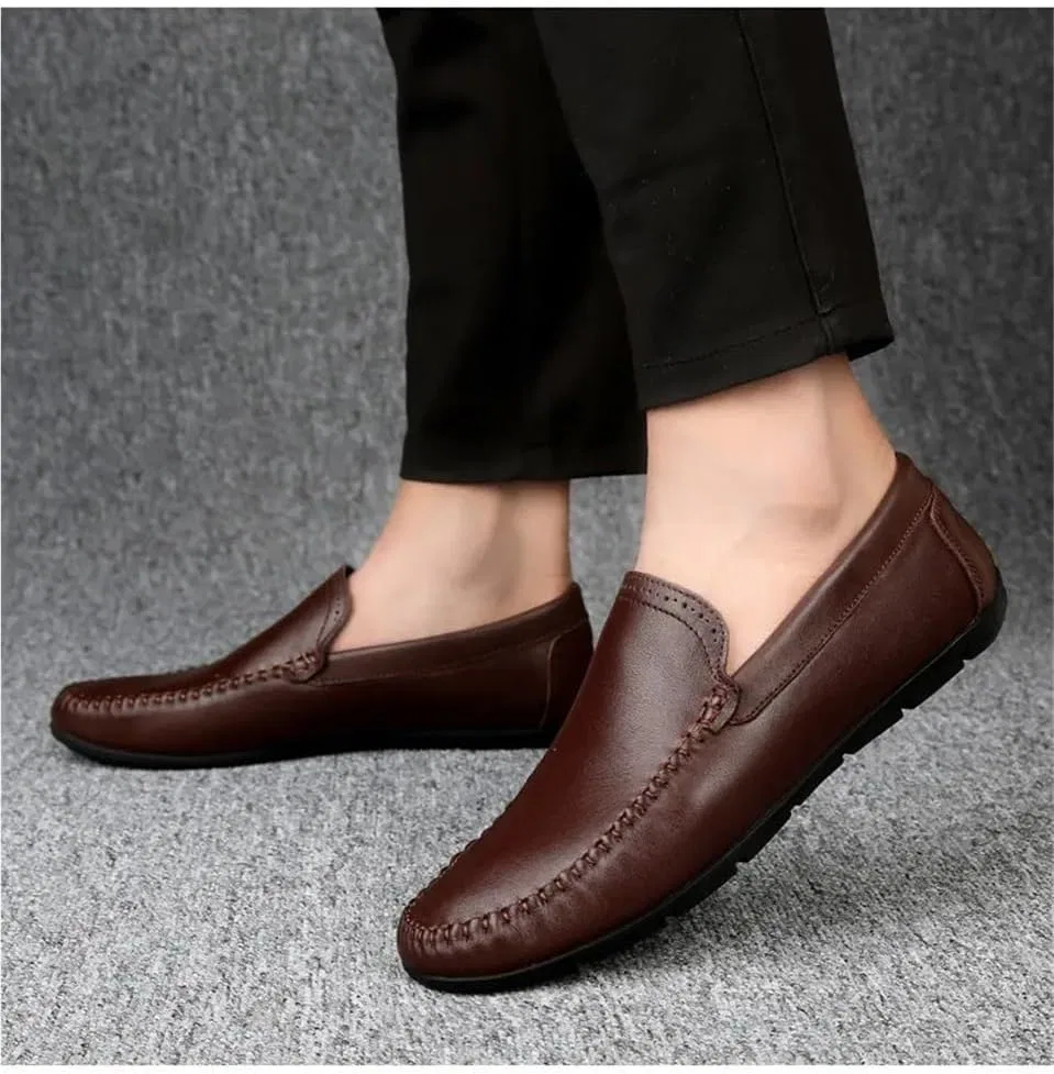 Лоферы мужские Leather Loafers, коричневый DHFIRUFSHLO — фото 2