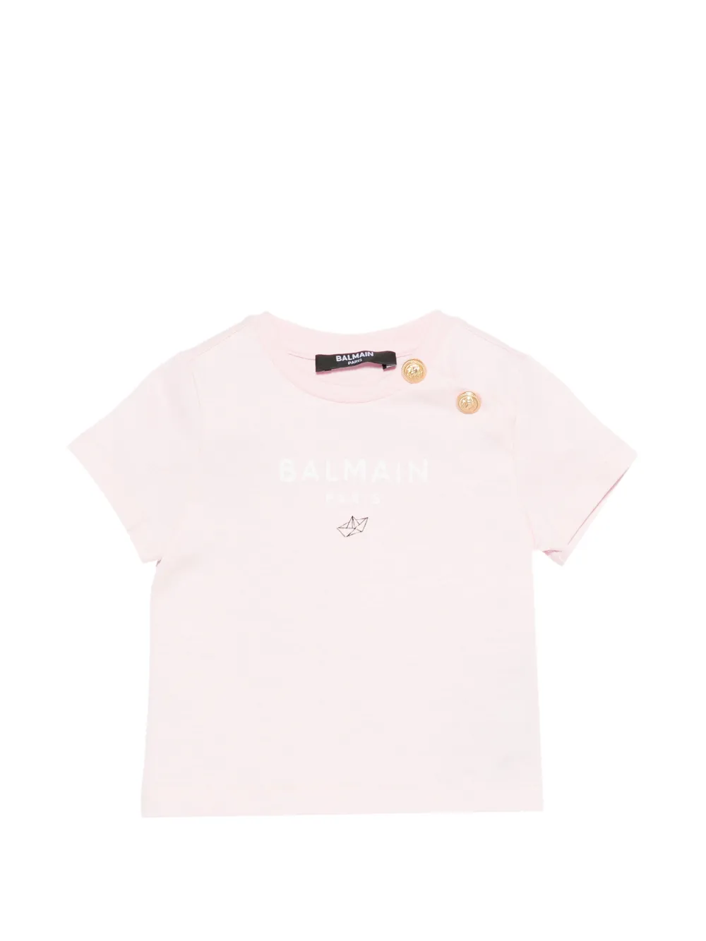 

Футболка с декоративными пуговицами Balmain Kids, розовый
