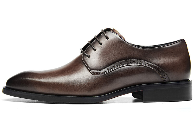 

Туфли KANGNAI Dress Shoes Men Low-Top Brown