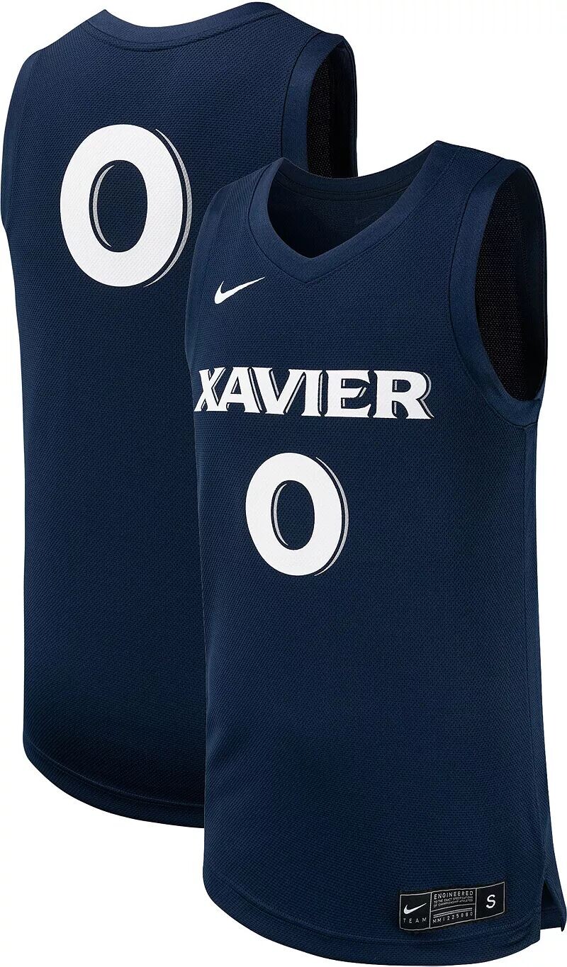 

Мужская синяя баскетбольная майка Nike Xavier Musketeers #0