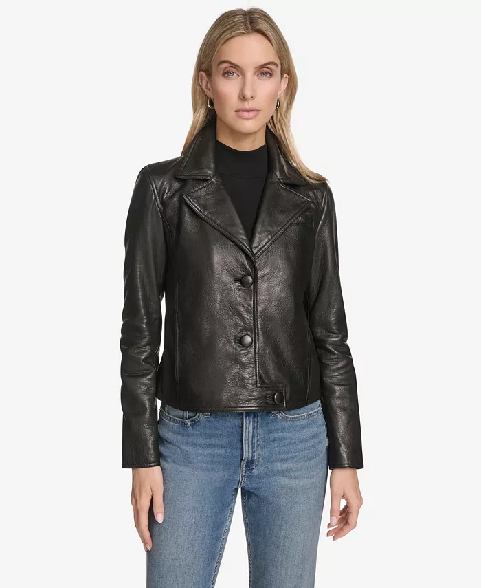 

Женская кожаная куртка Paluma Blazer Andrew Marc Black Label, черный
