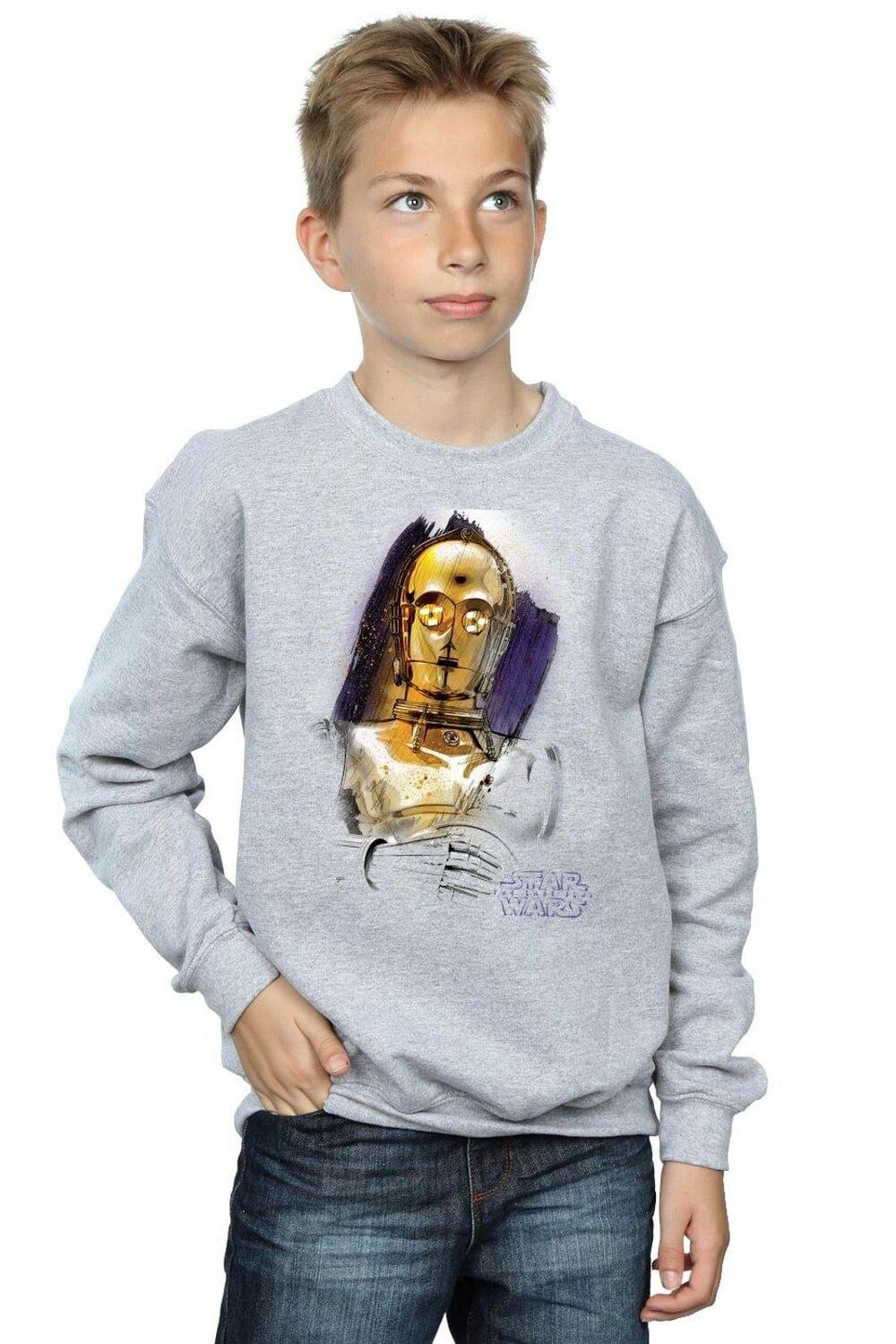 

Толстовка с начесом The Last Jedi C-3PO Star Wars, серый