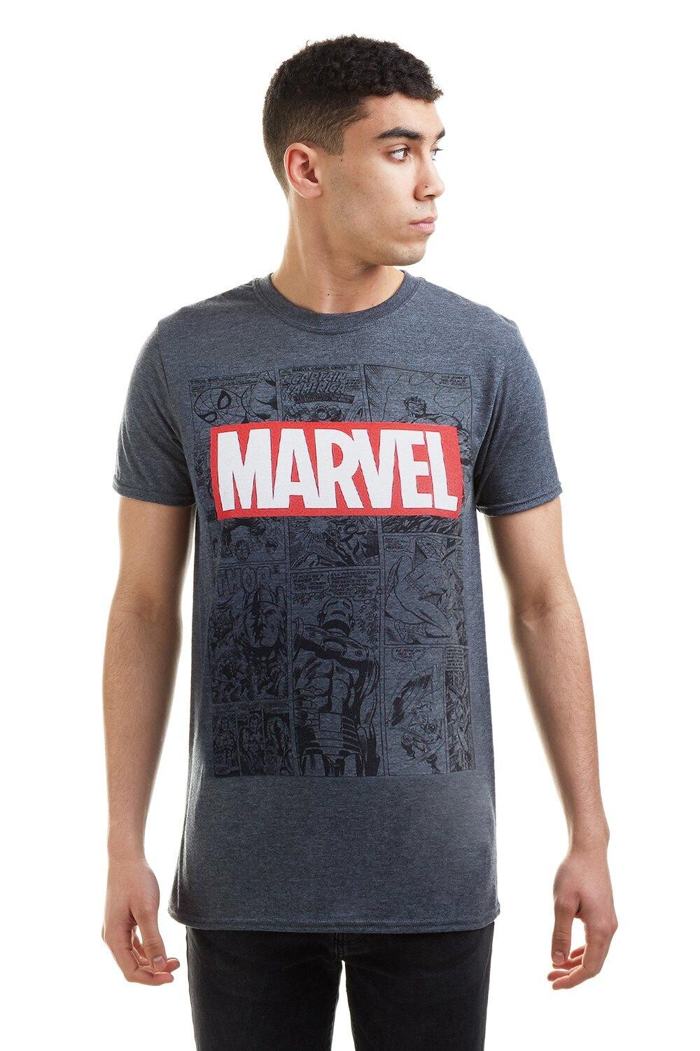 

Хлопковая футболка с монокомиксами Marvel, серый