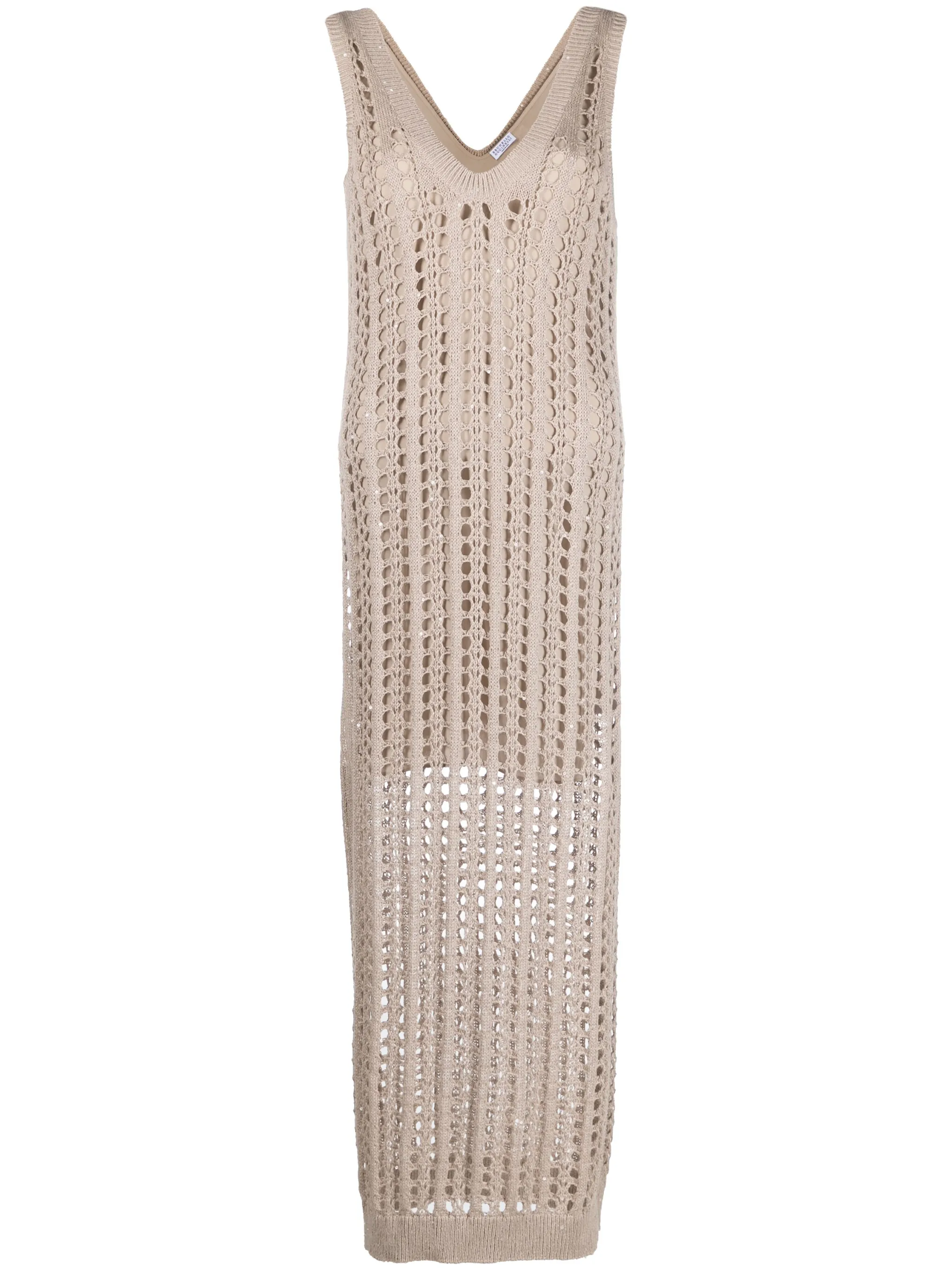 

Платье макси рыхлой вязки Brunello Cucinelli, нейтральный