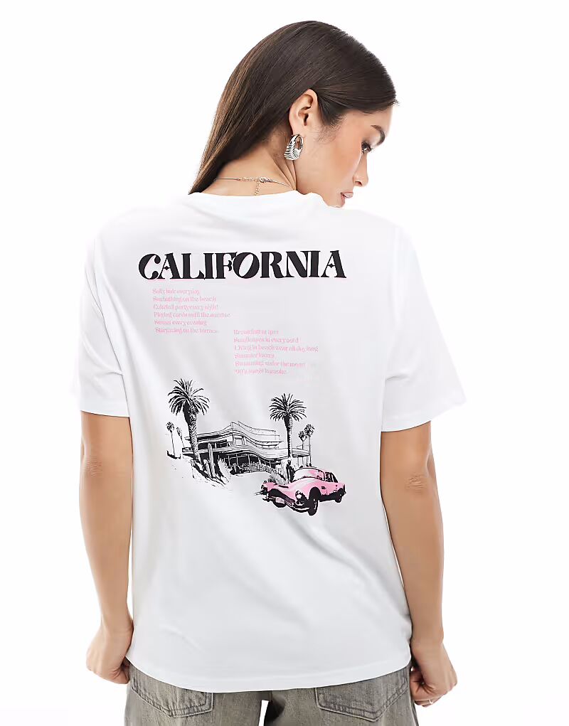 

Футболка Pimkie California с принтом на спине белого цвета